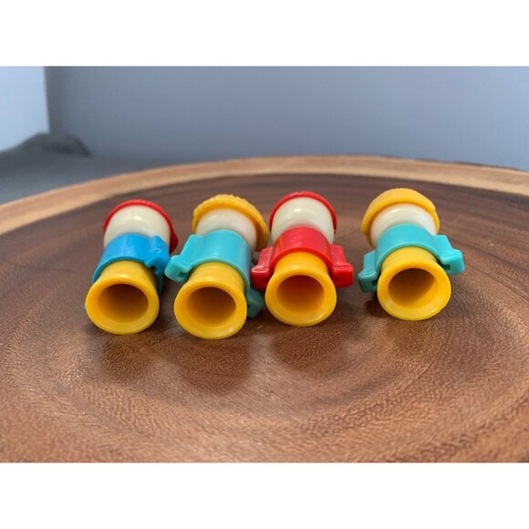 Vintage 1970s Matchbox Little People Figures Set of 4 with Number & Flower Desig - Picture 3 of 6